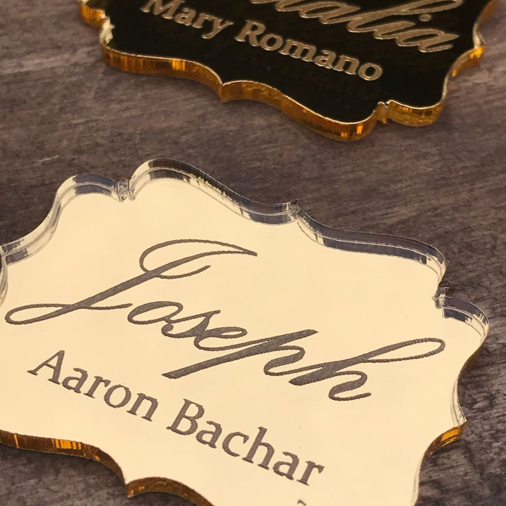 Engraved Round Gift Tags - Laser Cut Acrylic Engraved Circle Bonbonniere  Tags - Made in Australia