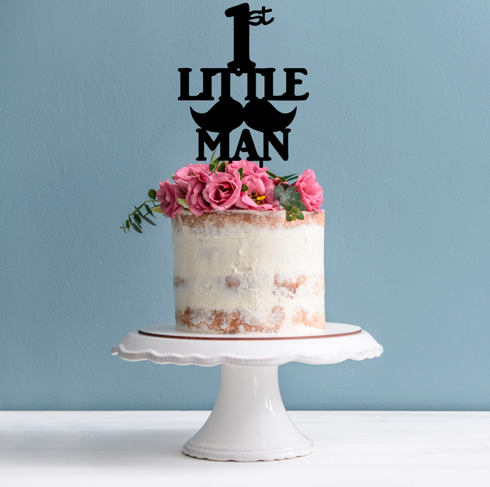 1st Birthday Cake Topper - 1st Little Man Cake Decoration
