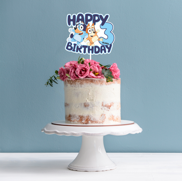 Bluey Cake Topper - Personalised with Age