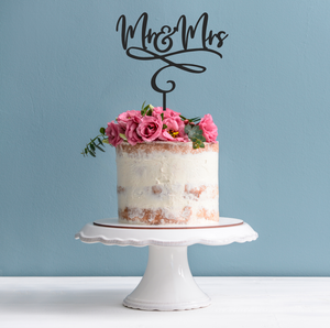 Mr & Mrs Cake Topper - Wedding Cake Decoration