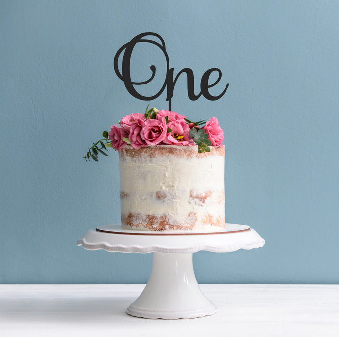 1st Birthday Cake Topper - Word One Cake Decoration