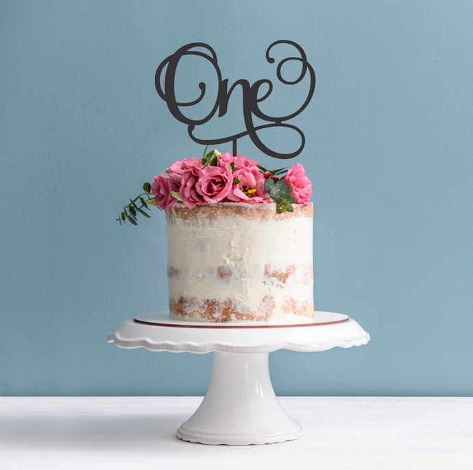 1st Birthday Cake Topper - Word One Cake Decoration