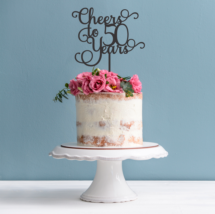 Cheers to 50 years Cake Topper - 50th Birthday Cake Topper
