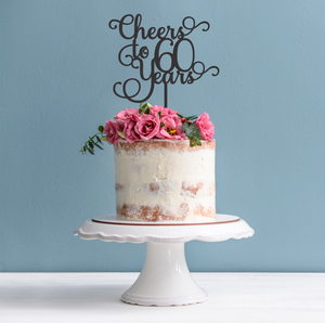 Cheers to 60 years Cake Topper - 60th Birthday Cake Topper