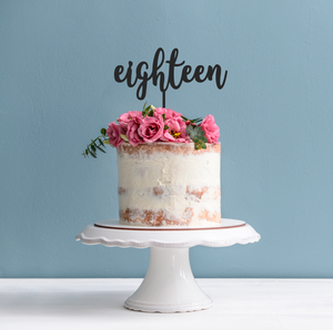 18th Birthday Cake Topper - Word Eighteen Cake Decoration