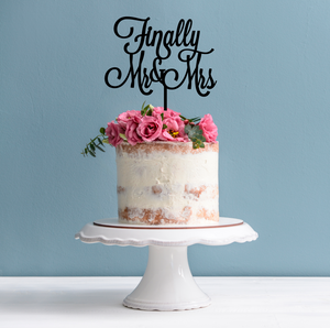 Finally Mr & Mrs Wedding Cake Topper - Wedding Cake Decoration
