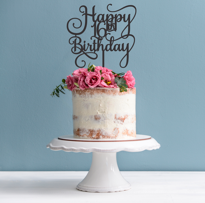16th Birthday Cake Topper - Happy 16th Birthday Cake Decoration