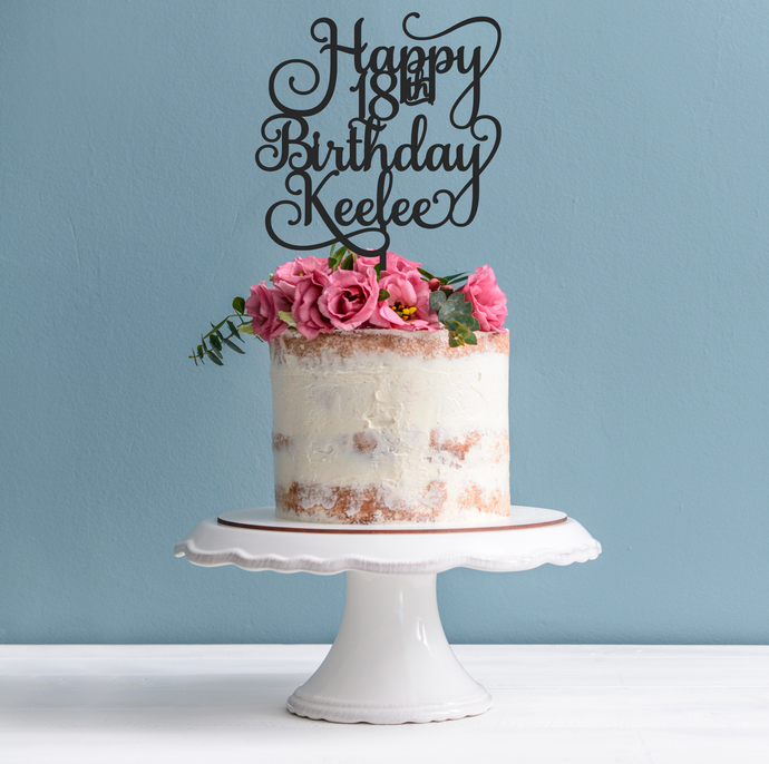 18th Birthday Cake Topper - Happy 18th Birthday Cake Decoration
