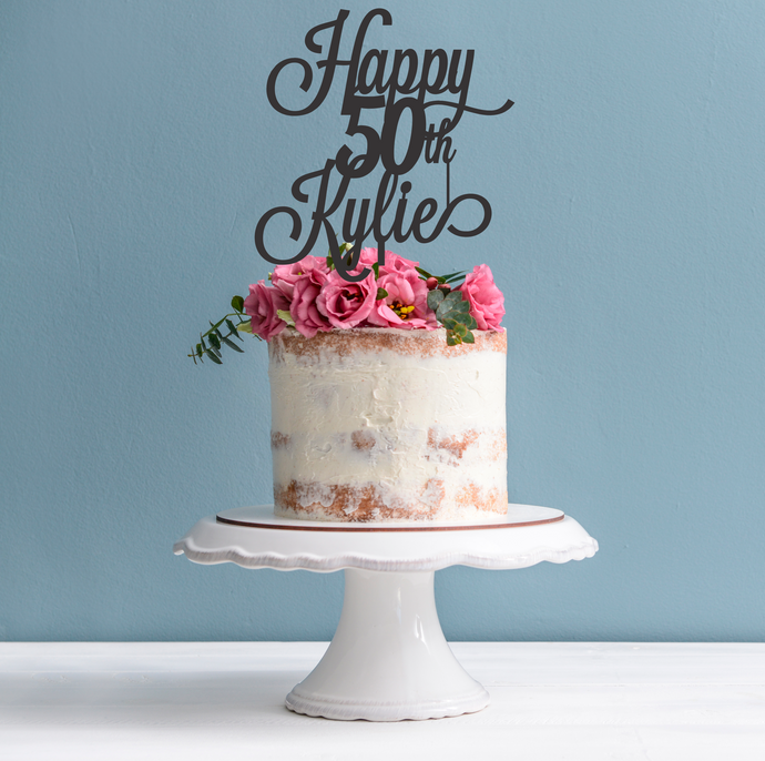 50th Birthday Cake Topper - Happy 50th Cake Decoration
