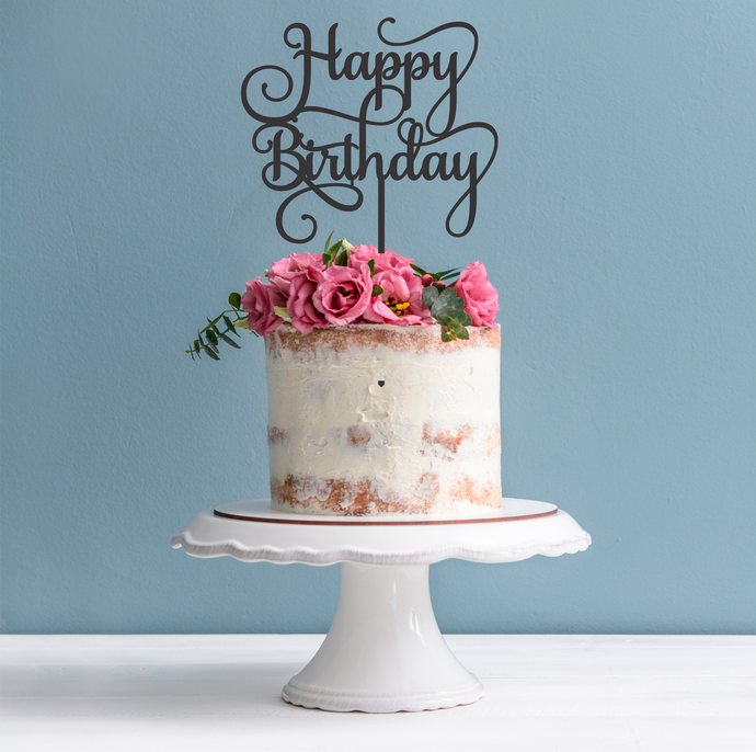 Happy Birthday Cake Topper - Words Happy Birthday Cake Decoration