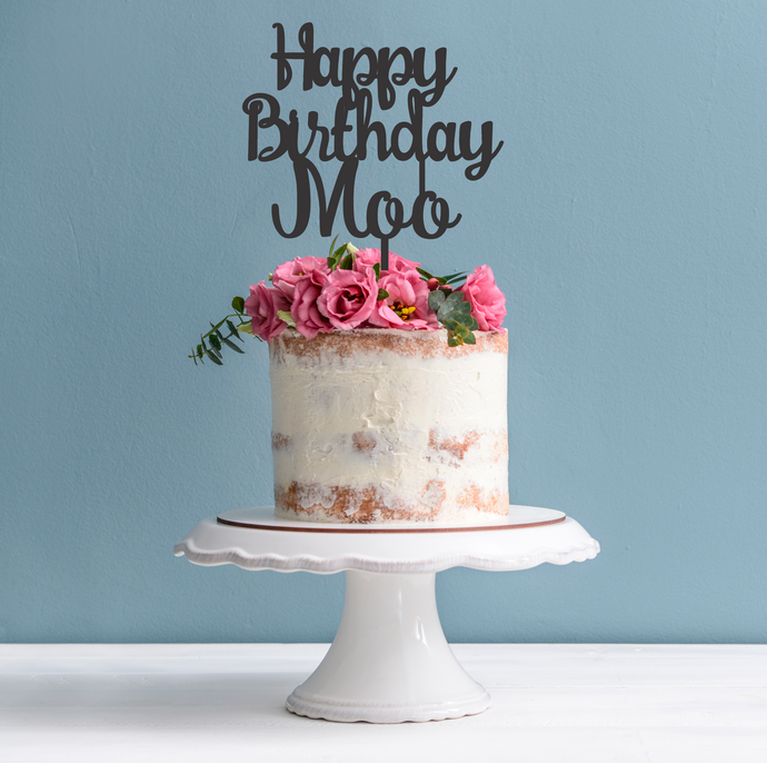 Happy Birthday Cake Topper - Personalised Birthday Cake Decoration