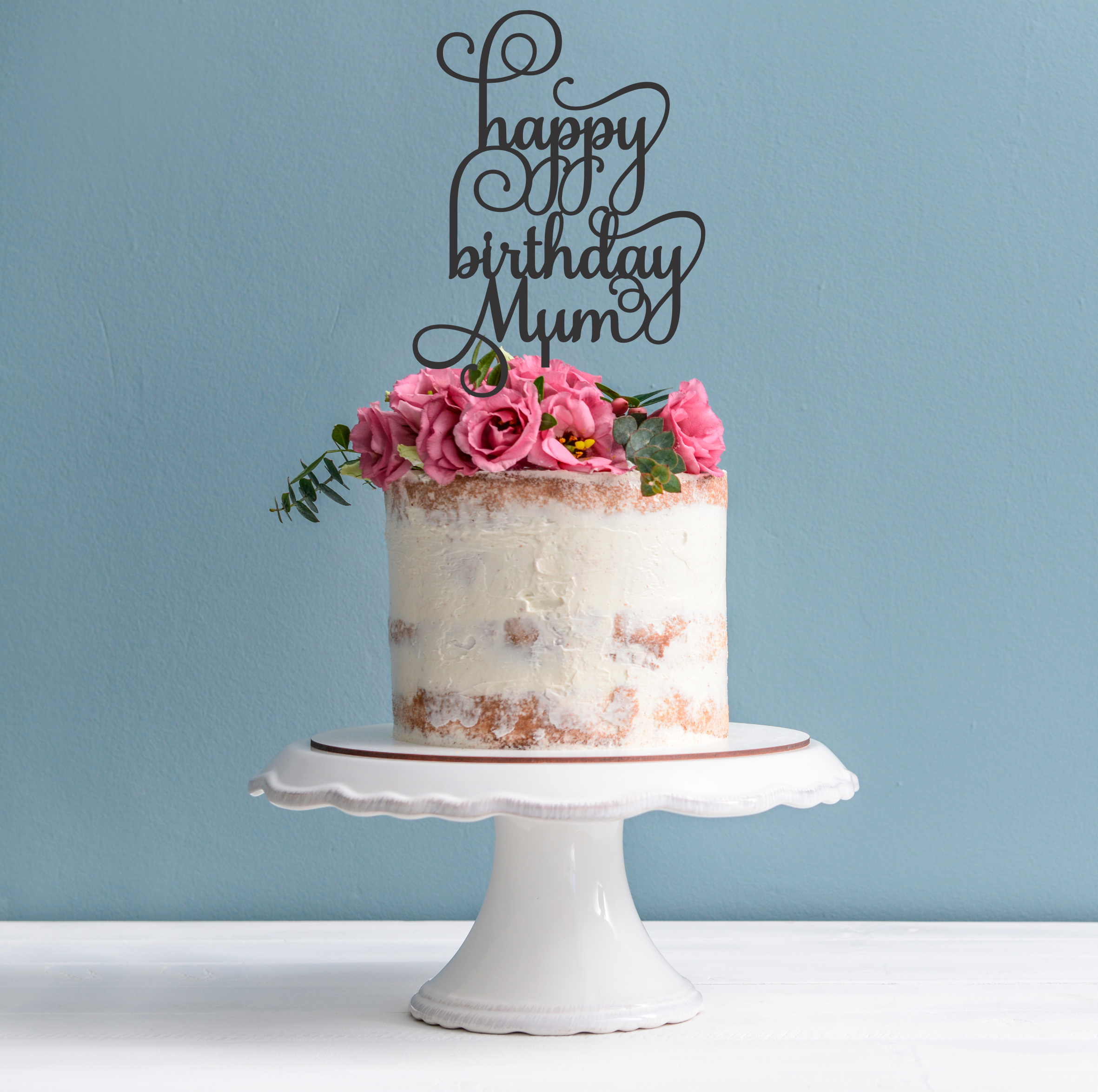 Happy 60th Birthday Mum Cake Topper, Birthday Cake Topper with Butterf –  Madebyabbycrafts