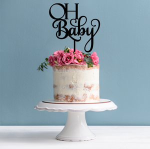 Oh Baby Cake Topper - Baby Shower Cake Decoration