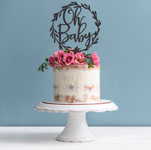Oh Baby Cake Topper - Baby Shower Cake Decoration Wreath