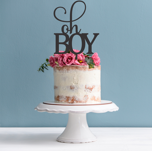 Oh Boy Cake Topper - Baby Shower Cake Decoration