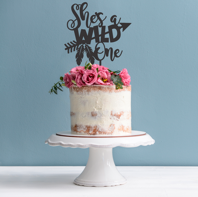 She's a Wild One Cake Topper - 1st Birthday Cake Decoration