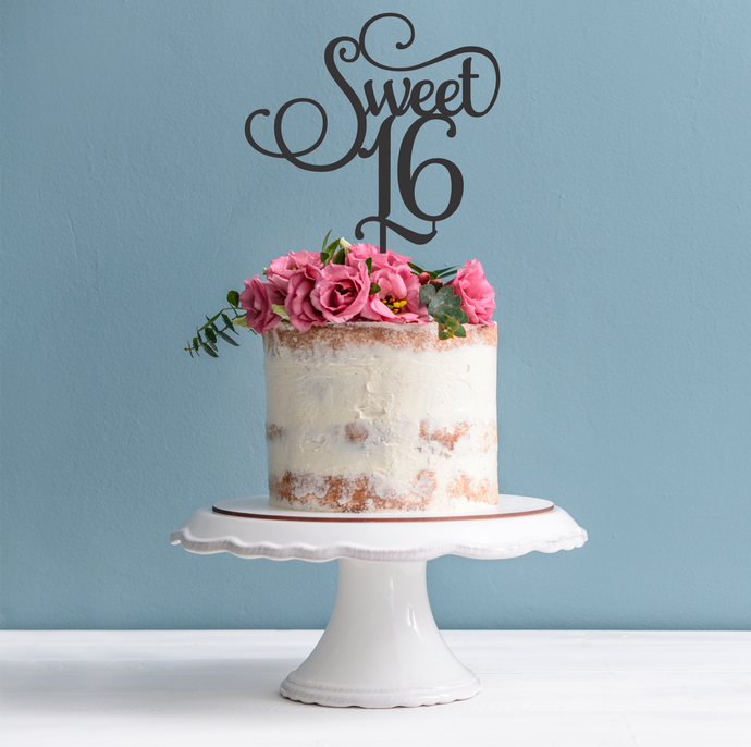 Sweet 16 cake topper - 16th Birthday Cake Topper