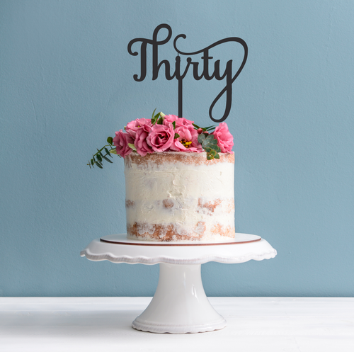 30th Birthday Cake Topper - Word Thirty Cake Decoration