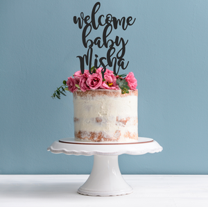 Welcome Baby Cake Topper - Baby Shower Cake Decoration