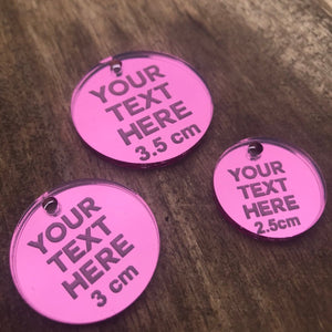 100 x 2.5 cm Personalised Acrylic Mirror Tags - SugarBooCakeToppersMiscSugarBooBespokeGiftsSugarBooCakeToppers