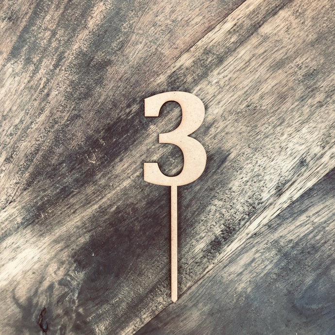 12cm 3 Number Cake Topper #3 CMB - SugarBooCakeToppersNumbersSugarBooBespokeGiftsSugarBooCakeToppers