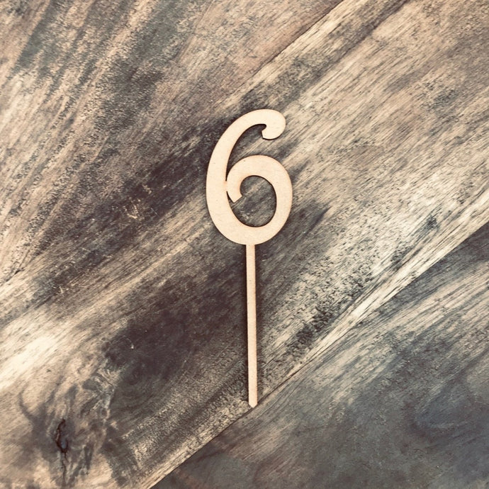 12cm 6 Number Cake Topper #6 FS - SugarBooCakeToppersNumbersSugarBooBespokeGiftsSugarBooCakeToppers
