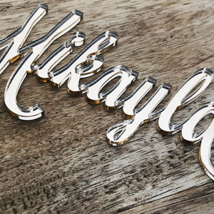 14cm Wide Name Plaque No Stick Front of Cake Name Decoration LVD Mirror Acrylic - SugarBooCakeToppersBirthday Cake ToppersSugarBooBespokeGiftsSugarBooCakeToppers