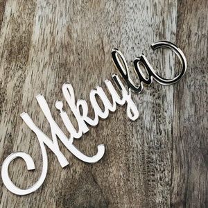 14cm Wide Name Plaque No Stick Front of Cake Name Decoration LVD Mirror Acrylic - SugarBooCakeToppersBirthday Cake ToppersSugarBooBespokeGiftsSugarBooCakeToppers