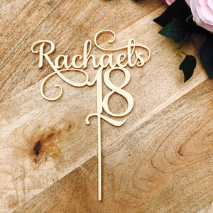 18th Birthday Cake Topper Personalised with name - SugarBooCakeToppersCustom BirthdaySugarBooBespokeGiftsSugarBooCakeToppers