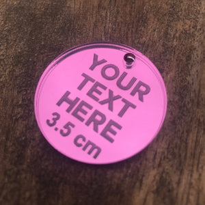 25 x 3.5cm Personalised Acrylic Mirror Tags - SugarBooCakeToppersMiscSugarBooBespokeGiftsSugarBooCakeToppers