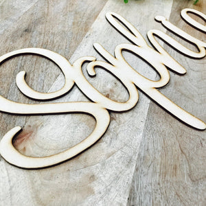 40cm Wide Wall Sign Hanging Plaque Timber Name SWT - SugarBooCakeToppersPersonalised HangingSugarBooBespokeGiftsSugarBooCakeToppers