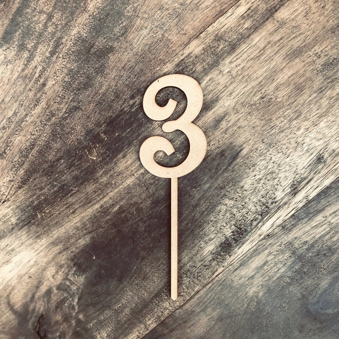 6cm 3 Number Cake Topper #3 FS - SugarBooCakeToppersNumbersSugarBooBespokeGiftsSugarBooCakeToppers