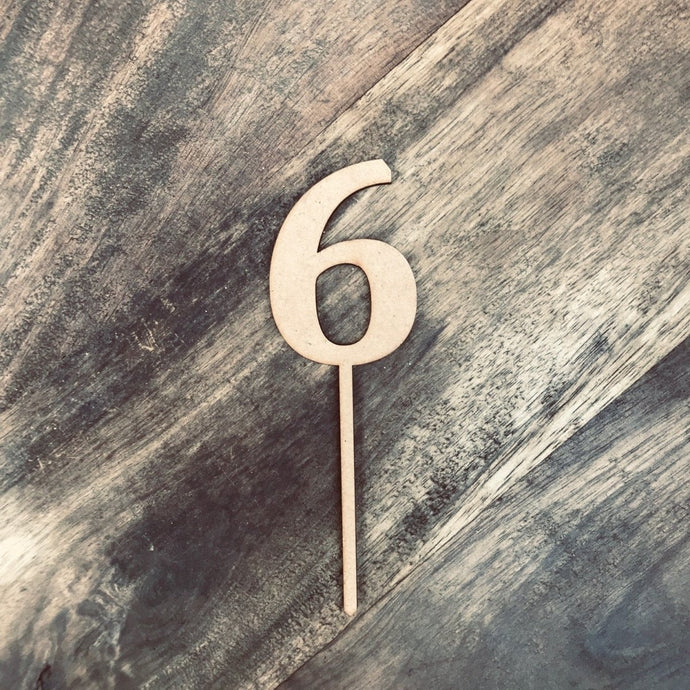 6cm 6 Number Cake Topper #6 CMB - SugarBooCakeToppersNumbersSugarBooBespokeGiftsSugarBooCakeToppers