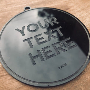 7.5cm Personalised Acrylic Tags Custom Made Your Text - SugarBooCakeToppersMiscSugarBooBespokeGiftsSugarBooCakeToppers