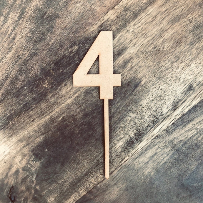 8cm 4 Number Cake Topper #4 ARB - SugarBooCakeToppersNumbersSugarBooBespokeGiftsSugarBooCakeToppers