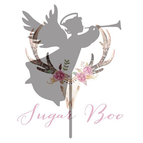 Angel Silhouette Cake Topper ANGS3 - SugarBooCakeToppersSilhouette Cake ToppersSugarBooBespokeGiftsSugarBooCakeToppers