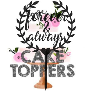 Anniversary Cake Topper Forever & Always 2 - SugarBooCakeToppersSugarBooCakeToppersSugarBooCakeToppers