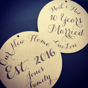 Anniversary Plaque Decor Wall Hanging Gift Boho Door Sign Bedroom Decor Personalised Personalized - SugarBooCakeToppersPersonalised HangingSugarBooBespokeGiftsSugarBooCakeToppers
