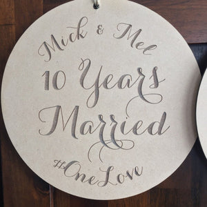 Anniversary Plaque Decor Wall Hanging Gift Boho Door Sign Bedroom Decor Personalised Personalized - SugarBooCakeToppersPersonalised HangingSugarBooBespokeGiftsSugarBooCakeToppers