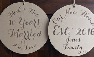 Anniversary Plaque Decor Wall Hanging Gift Boho Door Sign Bedroom Decor Personalised Personalized - SugarBooCakeToppersPersonalised HangingSugarBooBespokeGiftsSugarBooCakeToppers