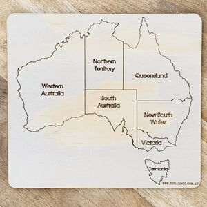 Australia Map Puzzle Wood Puzzle - SugarBooCakeToppersMiscSugarBooBespokeGiftsSugarBooCakeToppers