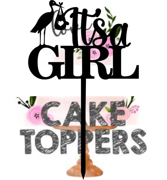 Baby Cake Topper It's a Girl 2 - SugarBooCakeToppersSugarBooCakeToppersSugarBooCakeToppers