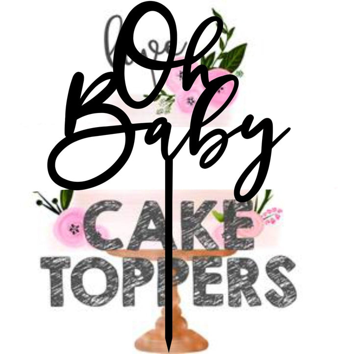 Baby Cake Topper Oh Baby 1 - SugarBooCakeToppersSugarBooCakeToppersSugarBooCakeToppers