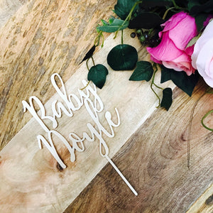 Baby Shower Personalised Cake Topper SHL - SugarBooCakeToppersCustom BabySugarBooBespokeGiftsSugarBooCakeToppers
