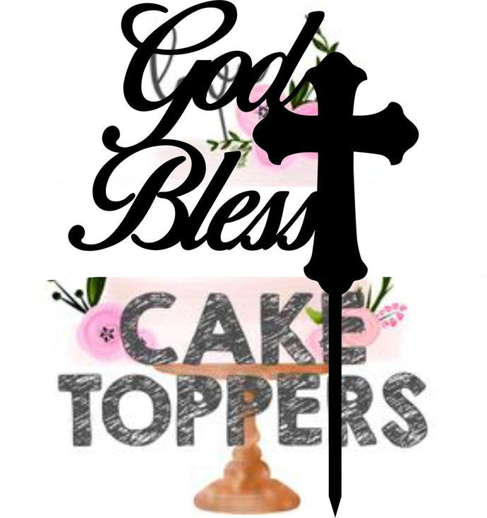 Baptism Cake Topper God Bless Cake Topper Baptism 1 - SugarBooCakeToppersSugarBooCakeToppersSugarBooCakeToppers