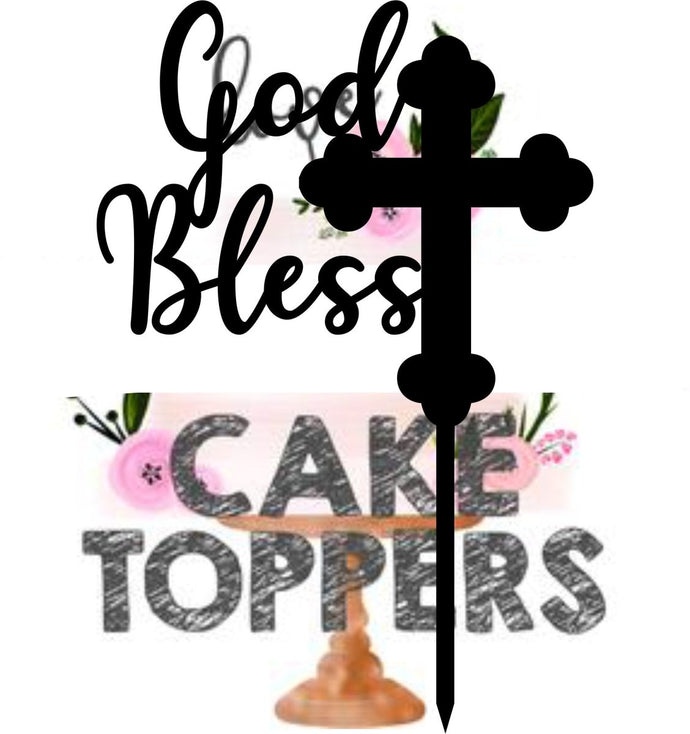 Baptism Cake Topper God Bless Cake Topper Baptism 2 - SugarBooCakeToppersSugarBooCakeToppersSugarBooCakeToppers