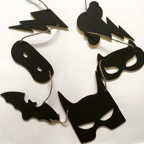 Batman & Friends Garland Bedroom Decor - SugarBooCakeToppersPersonalised HangingSugarBooBespokeGiftsSugarBooCakeToppers