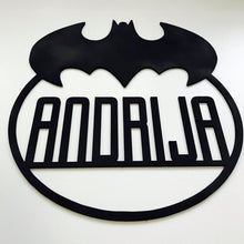Batman Logo Personalised Name Hanging Plaque Batman Plaque Batman Bedroom Decor Batman Nursery Decor Batman Personalised Gift large version - SugarBooCakeToppersPersonalised HangingSugarBooBespokeGiftsSugarBooCakeToppers