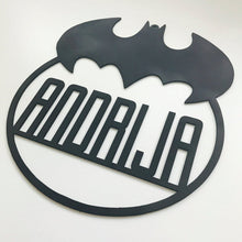 Batman Logo Personalised Name Hanging Plaque Batman Plaque Batman Bedroom Decor Batman Nursery Decor Batman Personalised Gift large version - SugarBooCakeToppersPersonalised HangingSugarBooBespokeGiftsSugarBooCakeToppers