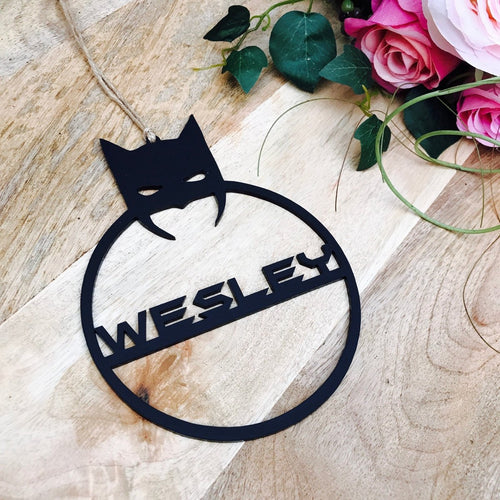 Batman Mask Personalised Hanging Name Plaque Batman Plaque Batman Bedroom Decor Batman Nursery Decor Batman Personalised Gift - SugarBooCakeToppersPersonalised HangingSugarBooBespokeGiftsSugarBooCakeToppers